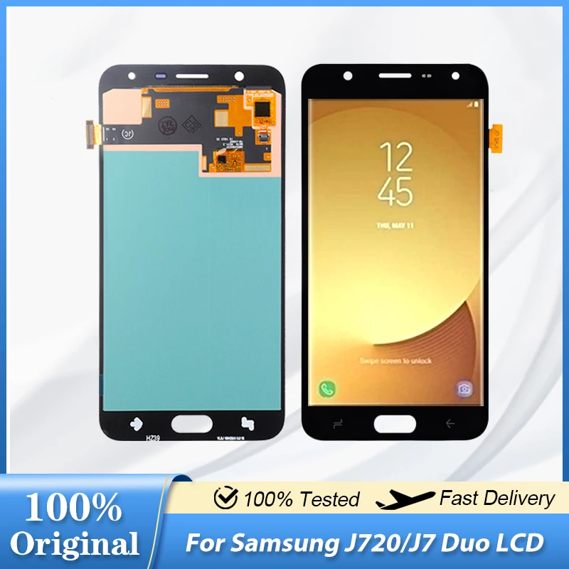 ЖК-дисплей 5,5 дюйма с сенсорным экраном и дигитайзером в сборе для Samsung Galaxy J720, J7 Duo 2018, J7 2018, J720F с инструментами, 1 шт.