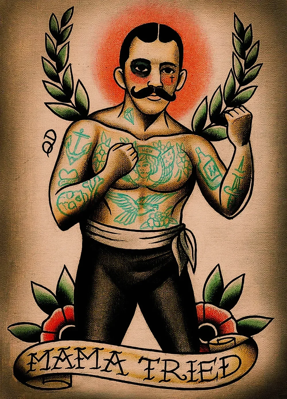 Винтажные татуировки постер фильма обои ностальгические ретро рисунки матовая