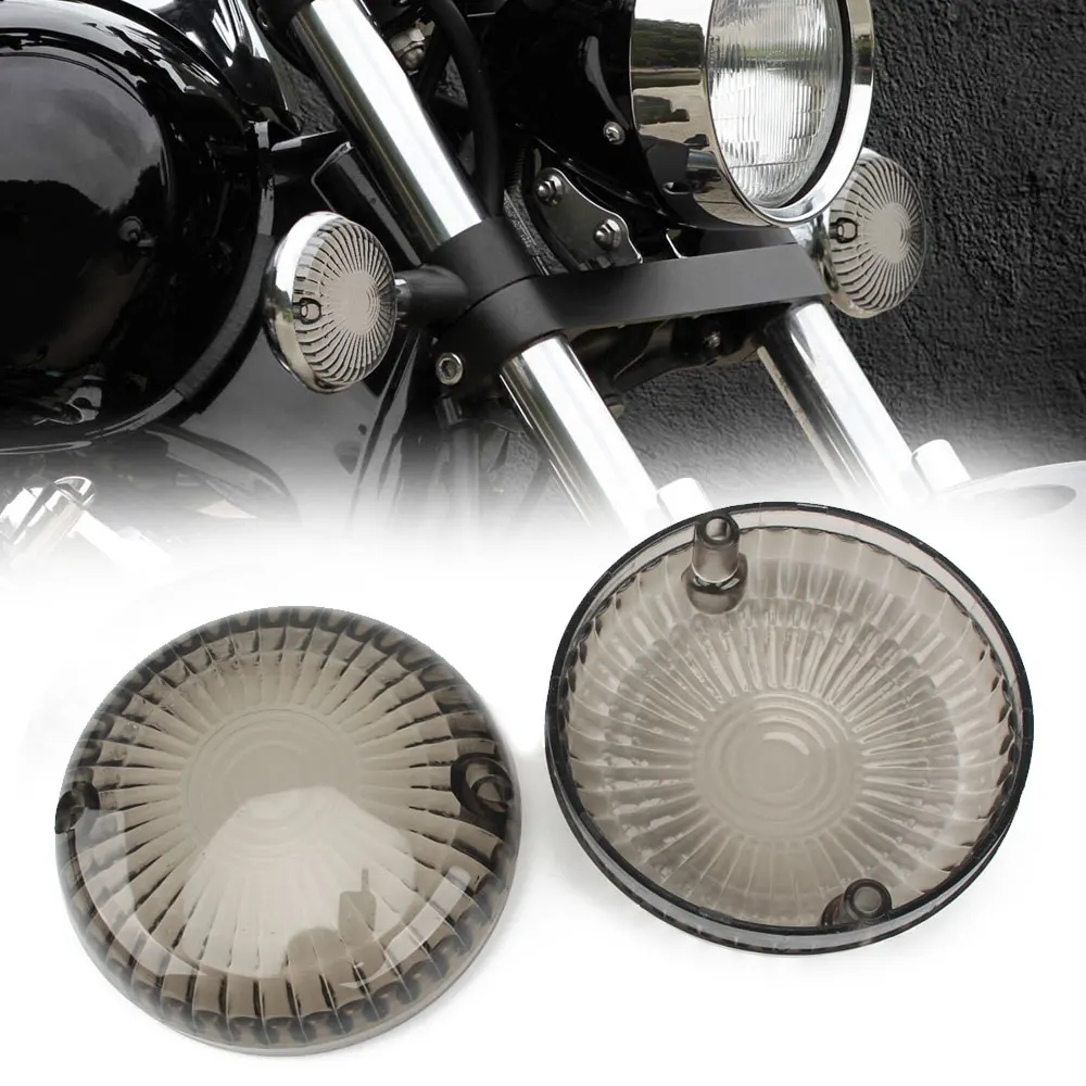 

Motorcycle Smoke Front/Rear Turn Signal Lens Turn Signal Lamp Cover Transparent Color Lamp Hoods Fit for Yamaha V Star XVS650
