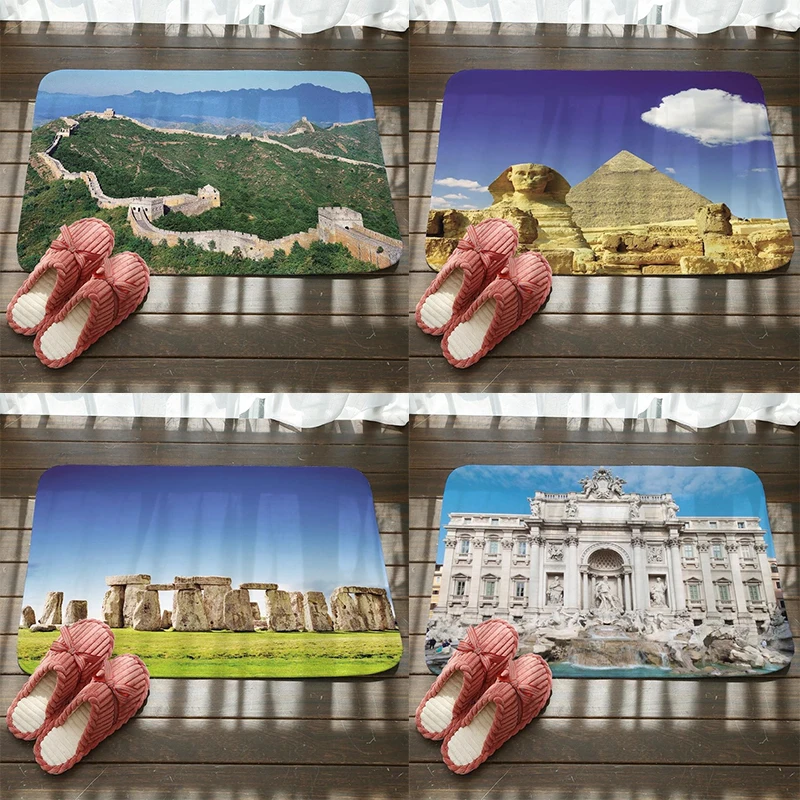 

Grand Building Print Doormat Bathroom Door Mat Kitchen Mat Floor Mat In The Room Prayer Mat Flannel Anti-Slip Door Mat Doormat