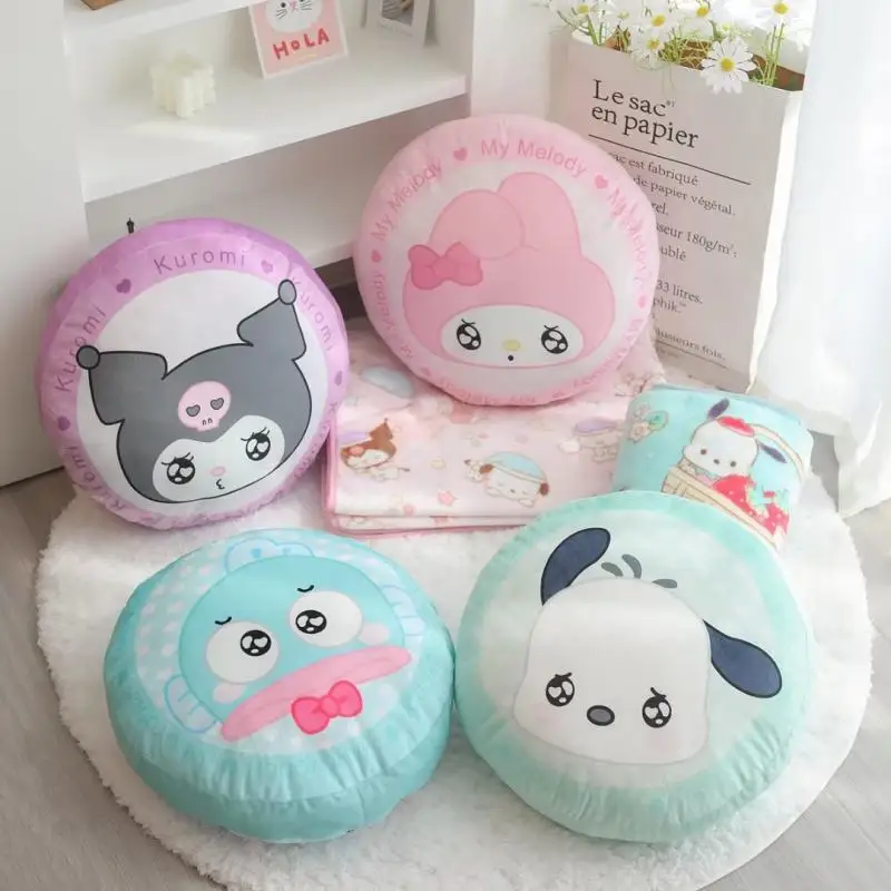 

Sanrio Kuromi My Melody Hangyodon Cartoon Stuffed Plush Doll Animation Peripheral Pillow Blanket Included Gifts for Boys Girls