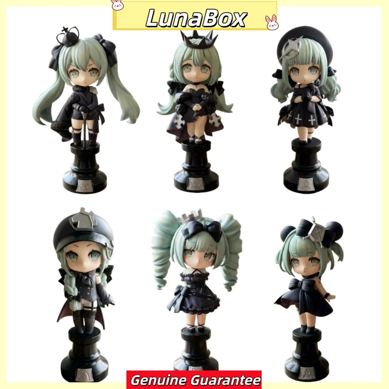 Фото Оригинальная мини-фигурка Hatsune Miku из серии Chess, черно-белая, в стиле Blind Box, коллекционная аниме-фигурка для декора рабочего стола, для коллекционеров аниме. №1