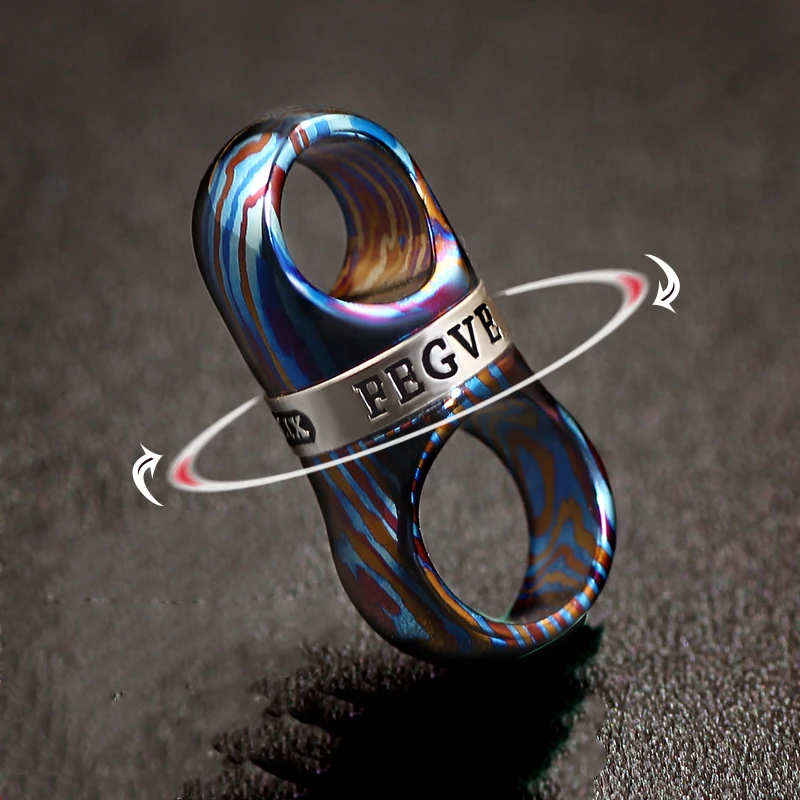 

Luxurious Titanium Damascus 360° Rotatable Keychain Key Ring Men Luxury Car Zirconium Alloy Key Chain Ring The Best Gift For Men