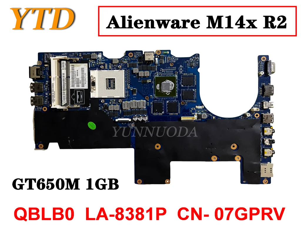 

Оригинальная материнская плата для ноутбука DELL Alienware M14x R2 GT650M 1 ГБ QBLB0 LA-8381P CN- 07GPRV протестирована хорошая бесплатная доставка