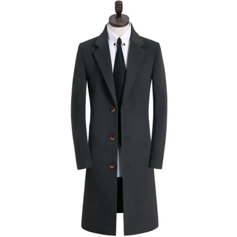 

Зимняя одежда для женщин среднего возраста шерстяные пальто мужское молодежное деловое повседневное длинное однобортное серое пальто кашемировое пальто