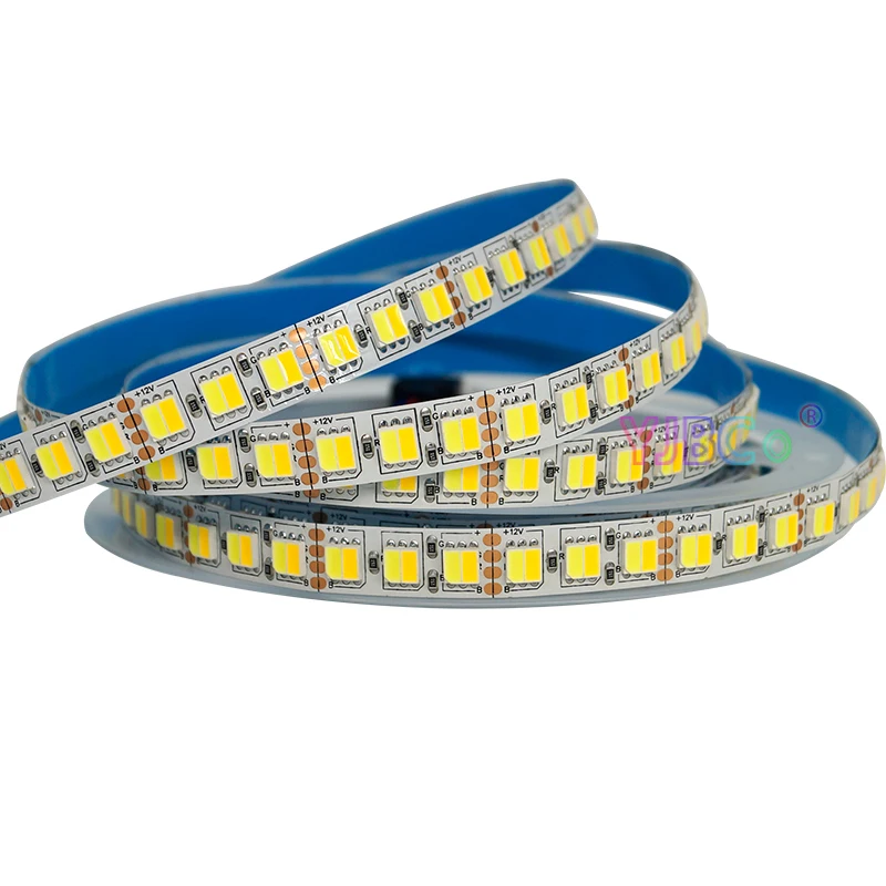 5M 120 LEDs/M SMD5050 2 in 1 (White+Warm White) CCT 10mm White PCB High Bright LED Strip Light DC 12V 24V Flexible Lamp Tape