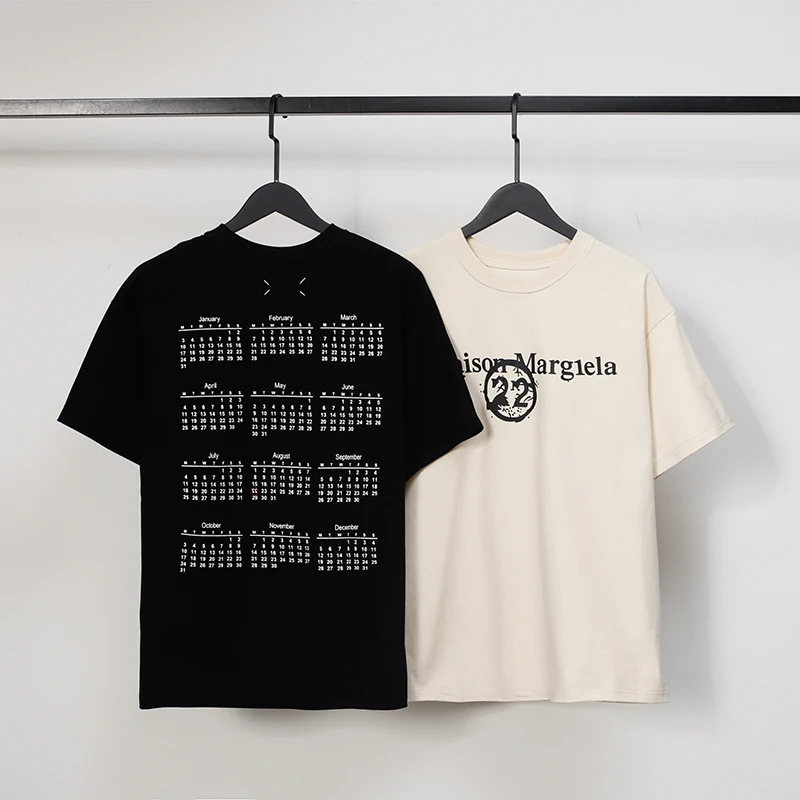 

2023ss Summer High Quality Mm6 Margiela T-shirts Daily Casual Black White Striped Short Sleeves Top Breathable Cotton Clothing