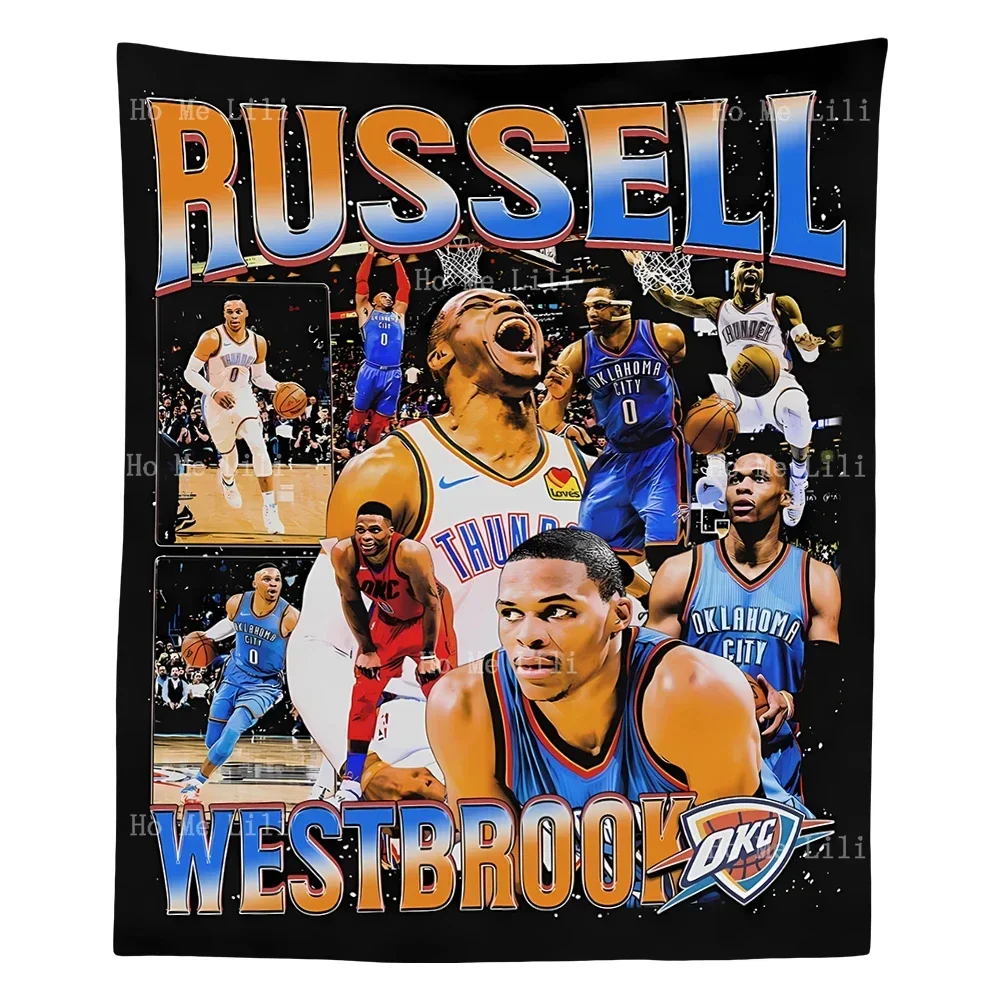 Винтажный баскетбольный стиль 90-х годов Рассел Вестбрук графический ретро