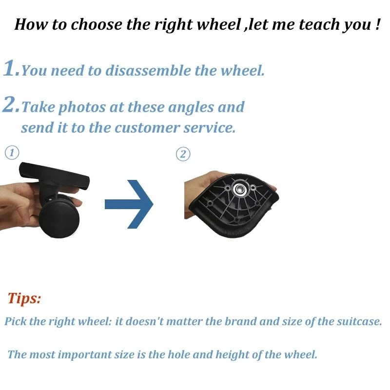 W170 Trolley Wheel Travel Luggage Luggage Pulley Wheel Mute Wheel Wear-resistant Parts Repair Universal Wheel 20/26 Inch Casters