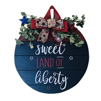 4th of july round door sign sweet land of liberty round wooden welcome sign memorial day farmhouse rustic farmhouse door sign 11