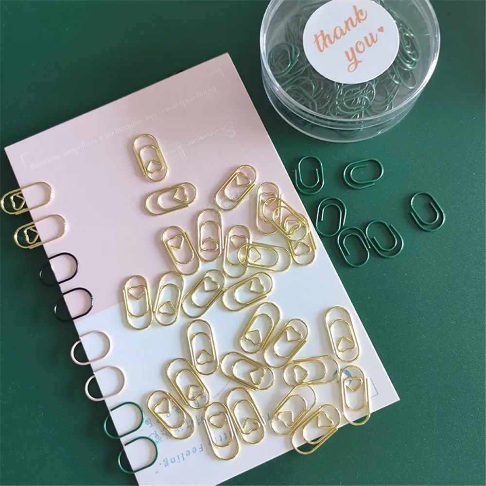 

150pcs Mini Paperclips Rose Gold Color Paper Clip Bookmark Kawaii Stationery Metal Binder Clips Photos Tickets Notes Letter Clip