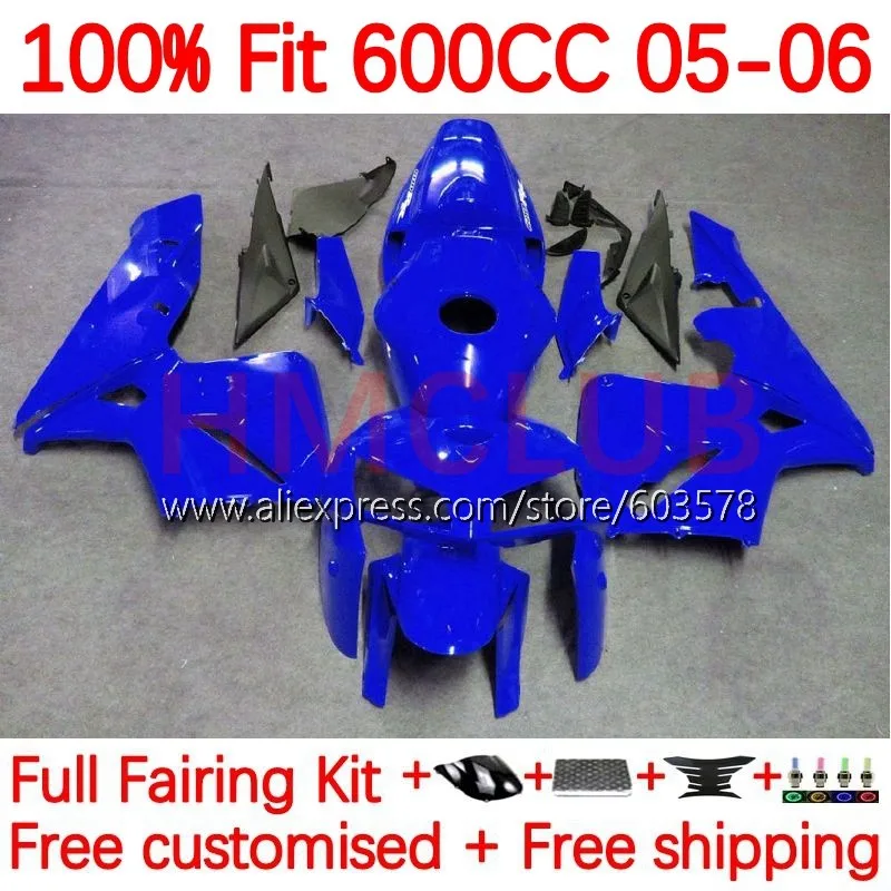 

OEM Body For HONDA CBR600 CBR 600 RR CC 600RR 600F5 F5 CBR600RR 2005 2006 CBR600F5 05 06 Injection Fairing 144No.29 glossy blue