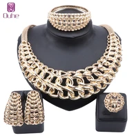 dubai gold color jewelry sets for women big necklace african jewelry set women italian bridal wedding accessories jewelry sets