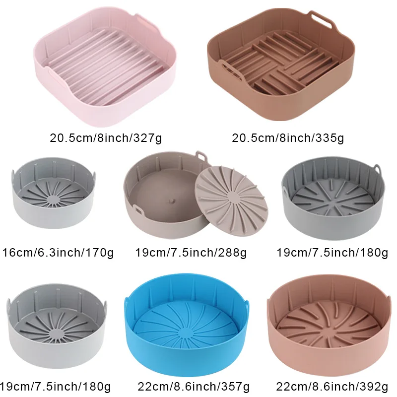 

Silicone Pot for Airfryer Reusable Air Fryer Accessories Baking Basket Pizza Plate Grill Pot Kitchen Cake Cooking Baking Tools