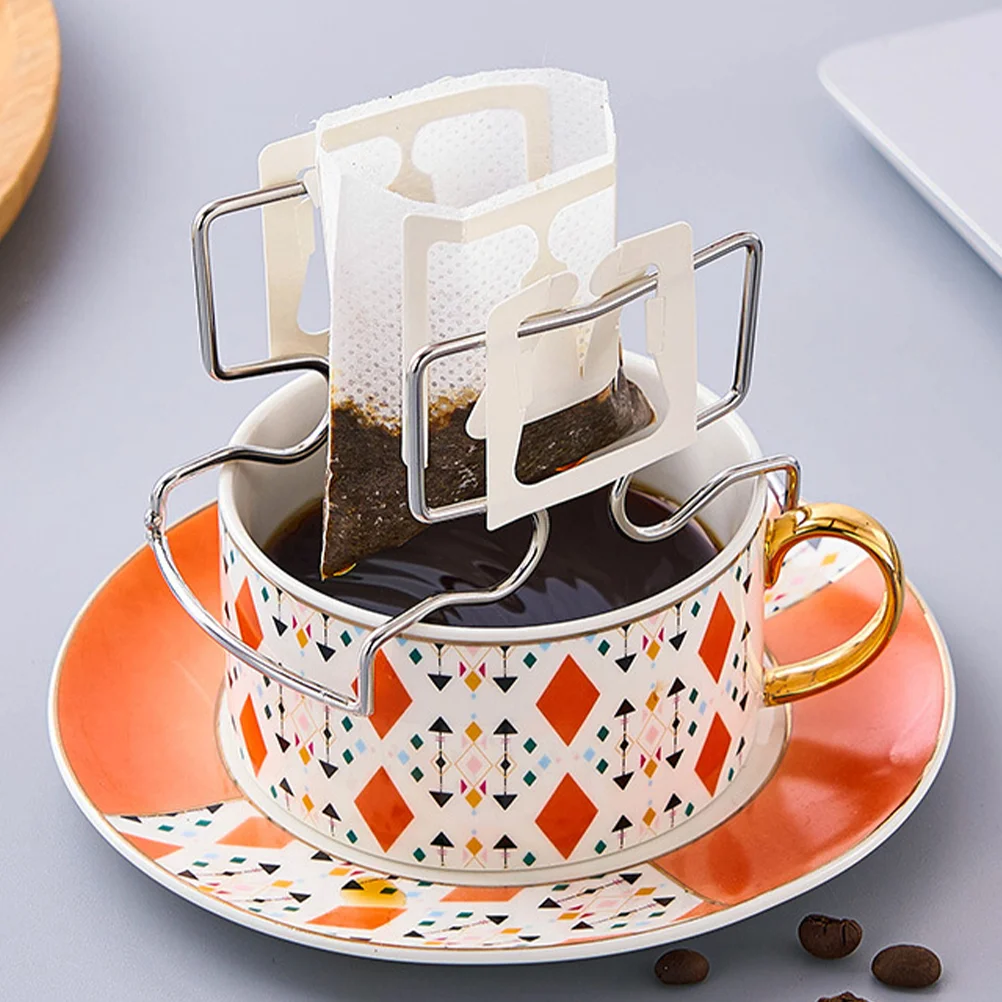 

Bag Holder Stand Filter Bag Cup Rack Japanese-style 11X6.1X6.6CM Paper Hanging Ear Silver Stainless Steel Stand Office