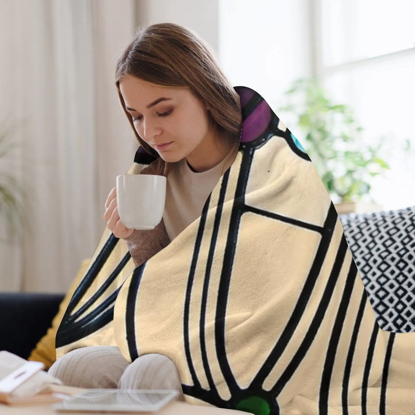 Одеяло Charles Rennie Mackintosh с цветочным дизайном окна теплое одеяло для пикника на зиму