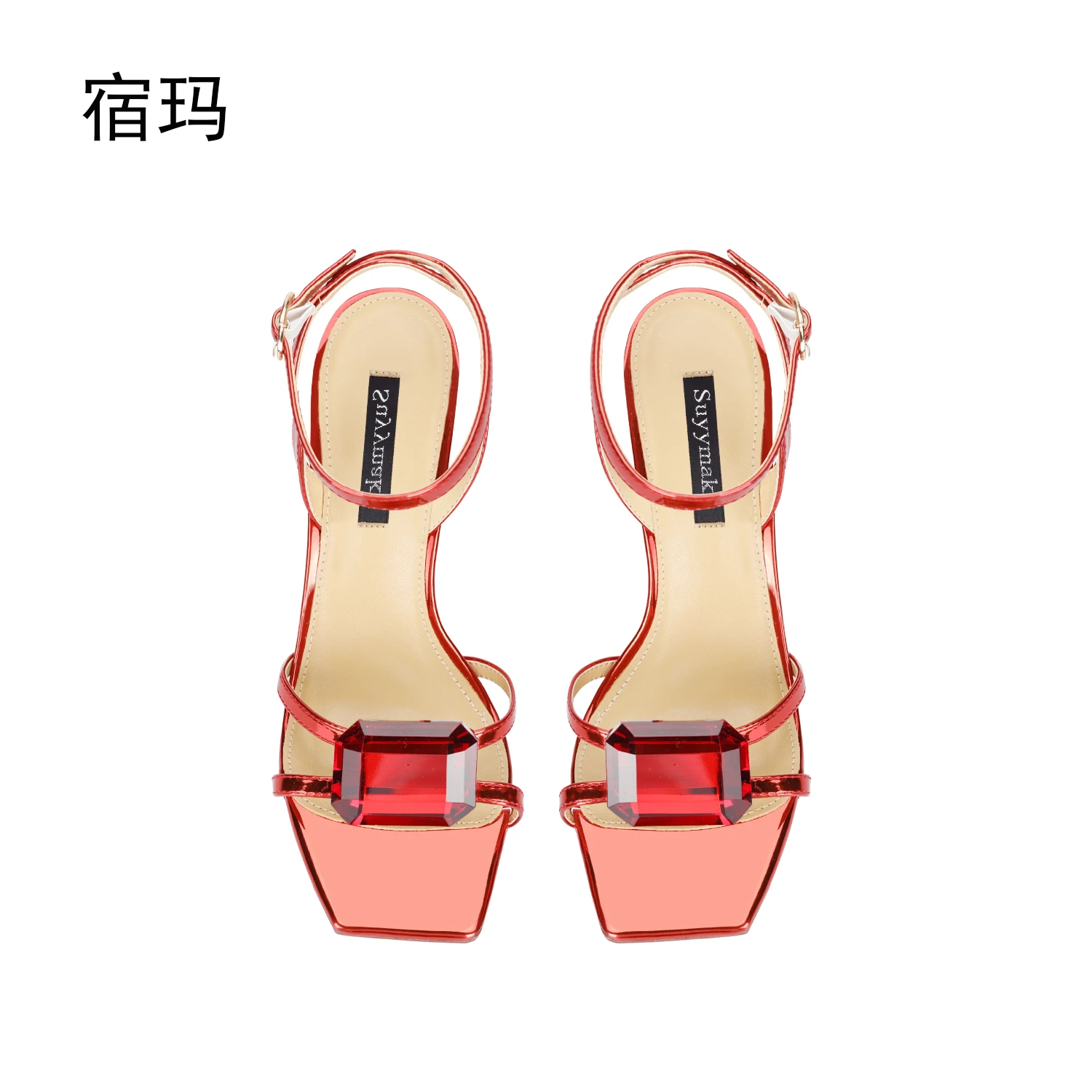 Women's Gladiator Sandals Summer 2023 New Luxury Rhinestone Crystal Fashion Ankle Strap High Heels Open Toe Elegant Ladies Shoes