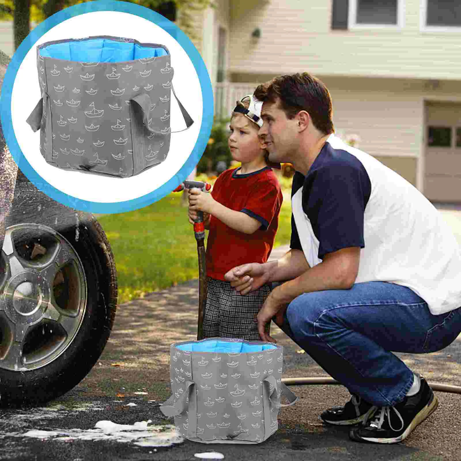 

Water Basin Washing Car Bucket Buckets Collapsable Bin Camping Foldable Bucket Collapsible Bucket Handle Foot Tub Folding Bucket