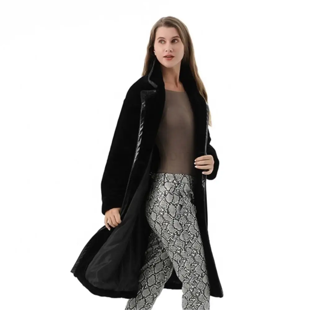 Women Winter Warm Real Fur Jacket Luxury double-breasted Lapel Long Real Fur Coat Leisure Soft Coats Woman Winter 2022