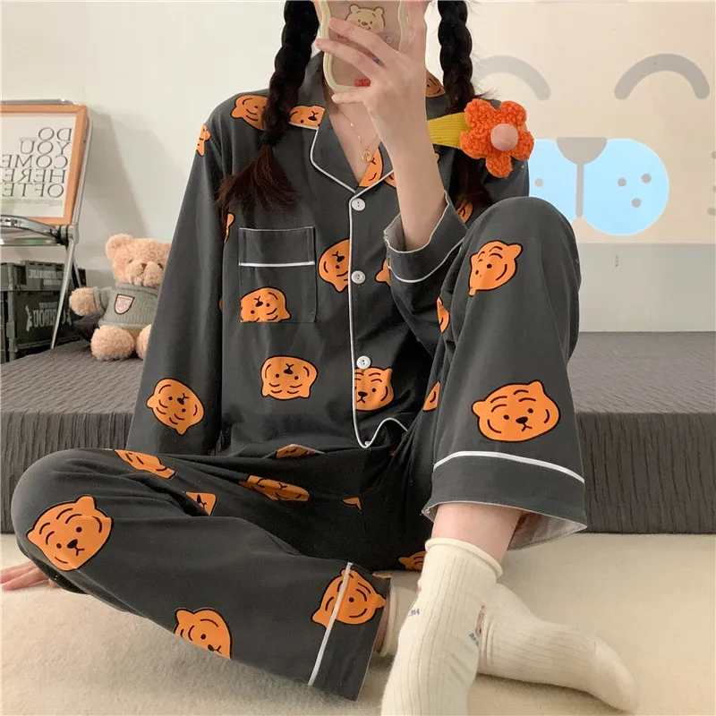 1 Pajamas female the spring and autumn period and the long sleeve summer two-piece household to take in the spring and autumn