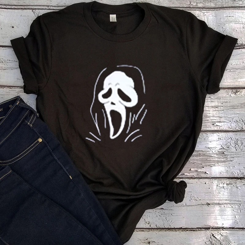 

Scream Shirt Streetwear Women Top Horror Movie Tshirt Horror Movie Gift Halloween Graphic Tee Goth Horror Gift Fashion Tops L