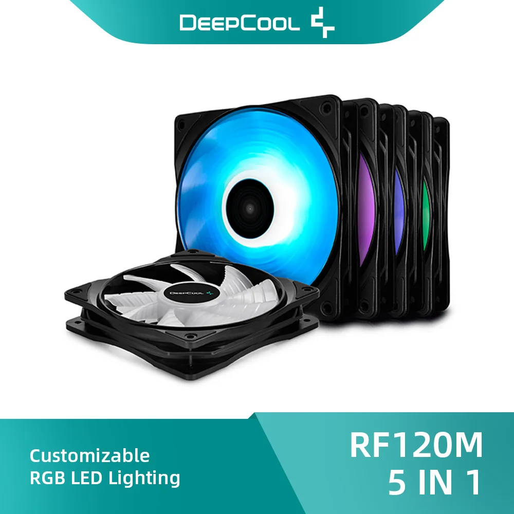 

5pcs/lot DeepCool RF120 Customized RGB Light Case Fan PWM Control PC Fan In Liquid Cooler System 12cm Radiator Корпус Вентилятор