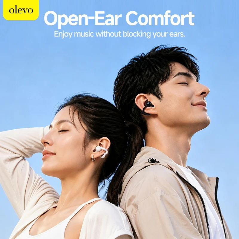 Фото Беспроводные наушники F20 Open Ear с поддержкой Hi-Res и LDAC, клипсовые наушники с Bluetooth 6.0, спортивные наушники OWS с временем работы до 40 часов. №2