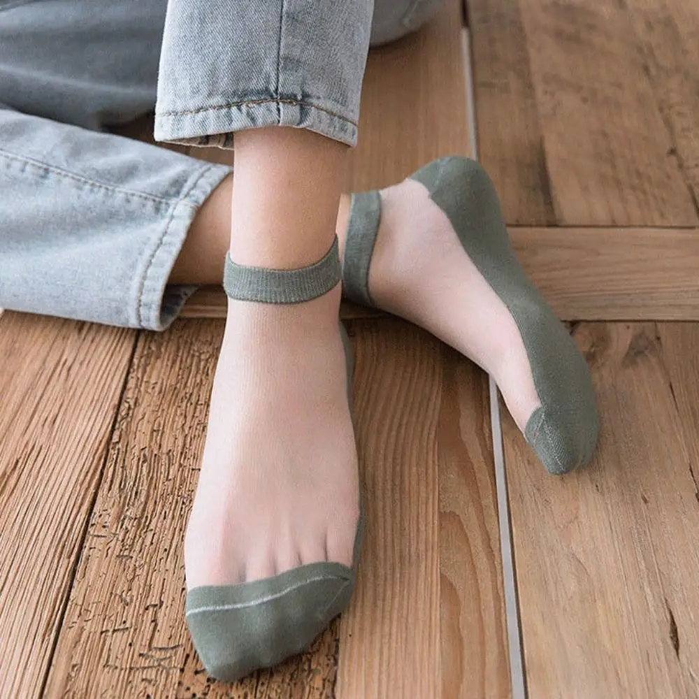

Mouth For Husbands Ankle Socks For Men Invisible Transparent Male Hosiery Men Socks Silk Socks Middle Tube Socks
