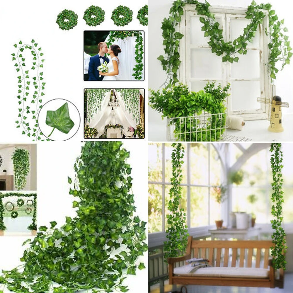 240cm Leaf Vine Artificial Hanging Plants Liana Silk Fake Ivy Leaves for Wall Green Garland Decoration Home Decor Party Vines