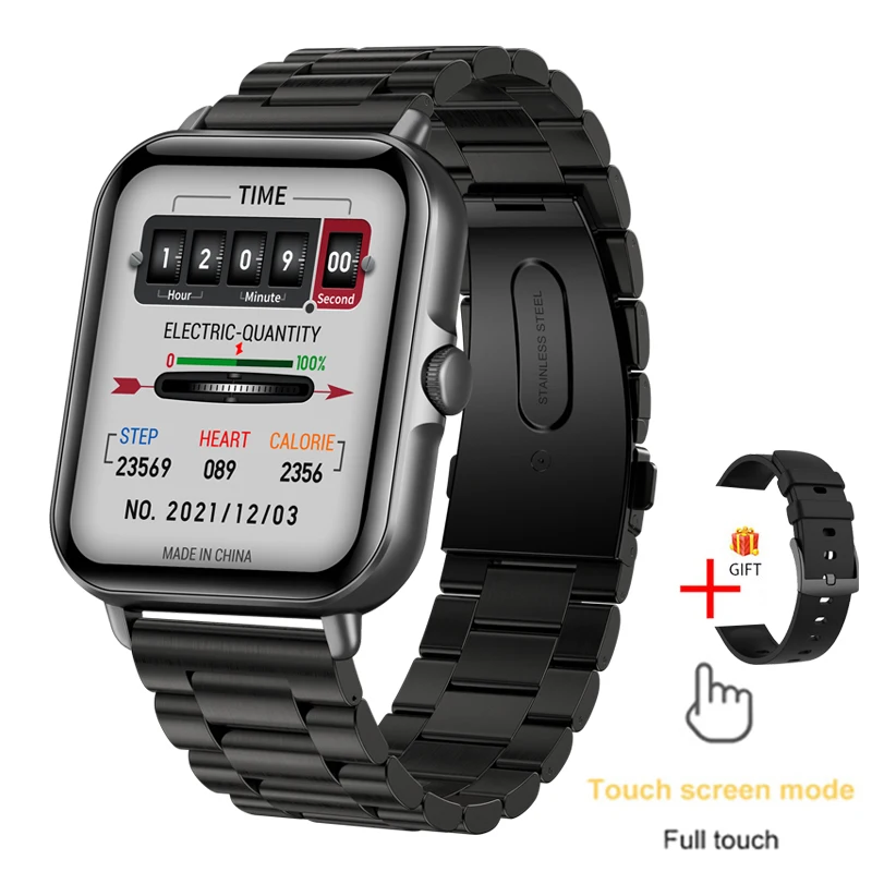 

montre connectée de sport pour hommes, bracelet sportives, avec appels Bluetooth, écran entièrement tactile, Free shipping
