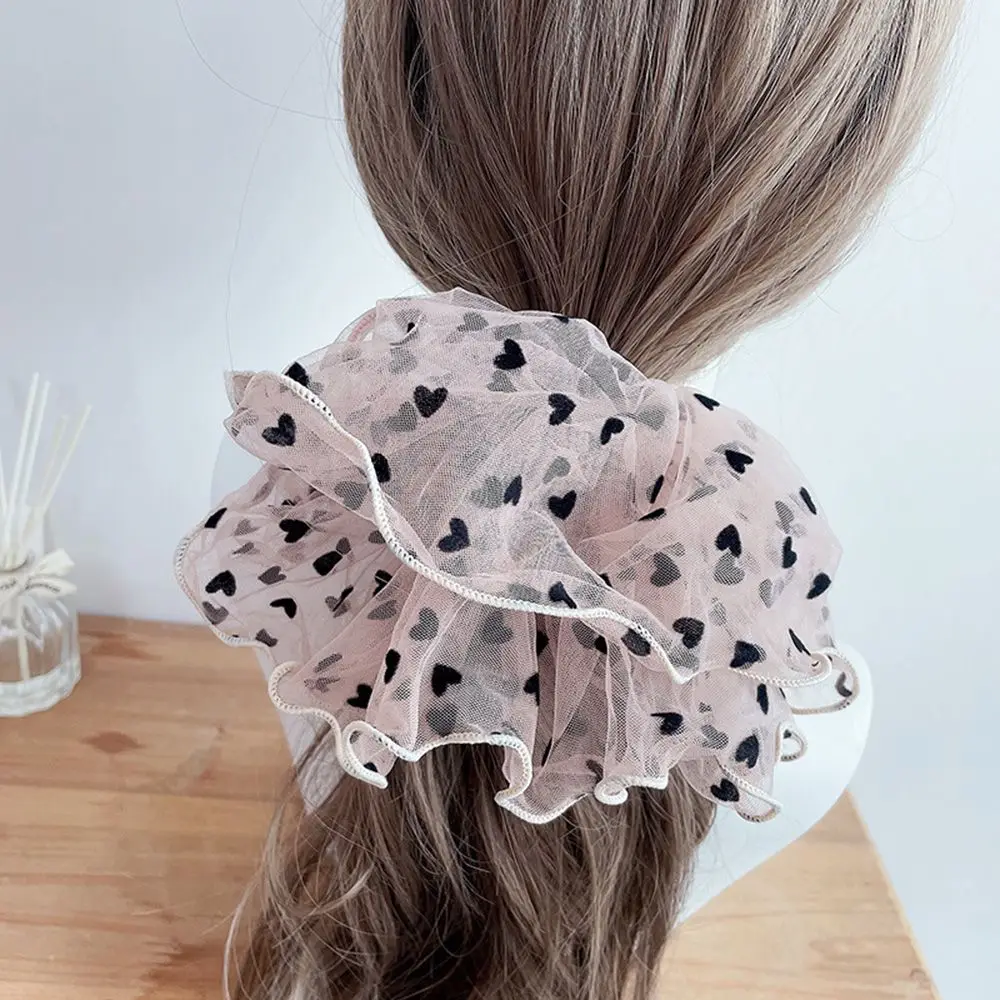 

1 шт., женская заколка для волос в горошек, с оборками