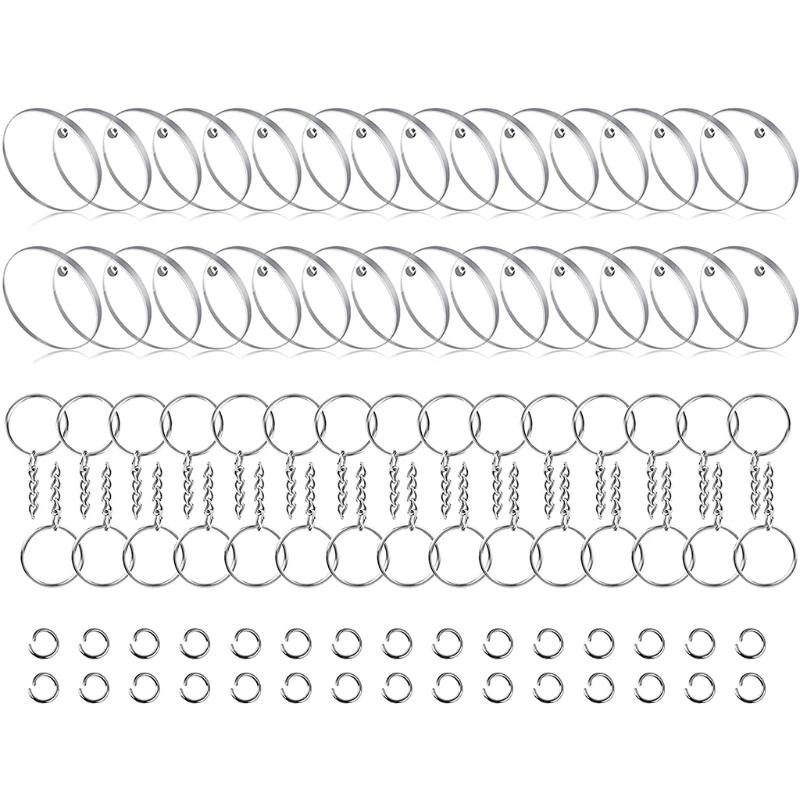 

Fine Crafting DIY Material Keychains Clear Round Acrylic Decor for Gift Tags with 2.95in Diameter Acrylic Ornaments