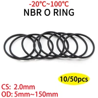 10pcs black o ring gasket cs 2mm od 5mm 150mm nbr automobile nitrile rubber round o type corrosion oil resistant seal washer