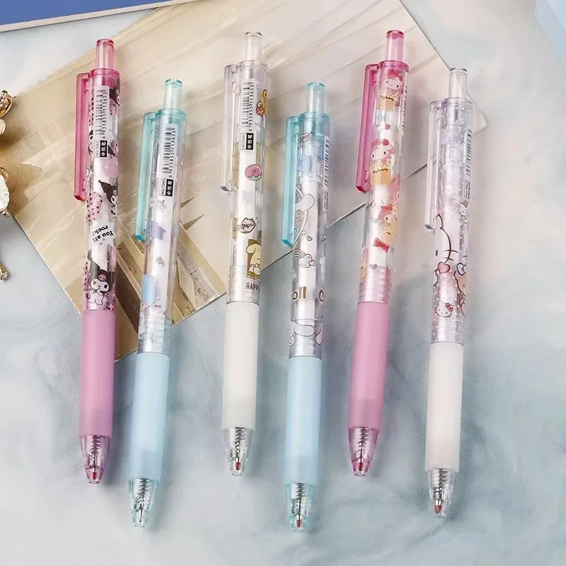 6 шт. серия 0 55 мм гелевая ручка Sanrio Hello Kitty Kuromi милая мультяшная ручка-пресс черный