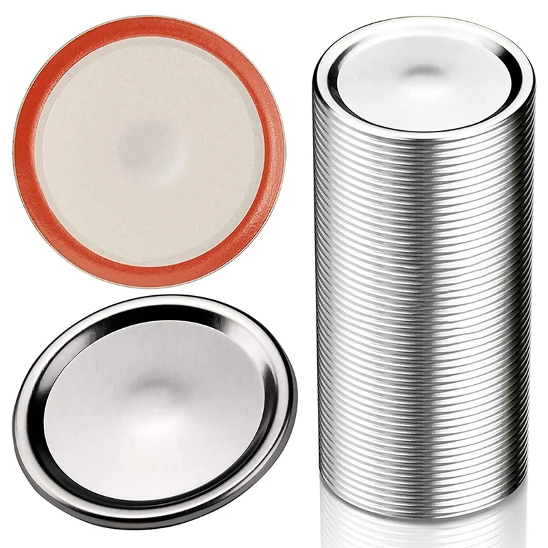 

Mouth Canning Lids For Mason Jars Split-Type Jar Lids Leak Proof And Secure Canning Caps With Silicone Seals