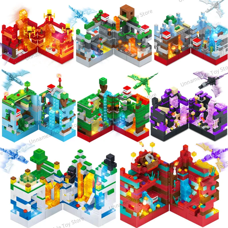 

Underwater Seabed City Fortress Corals Building Blocks Compatible My World MinecraftINGlys Sets Bricks For Boys Toys Children