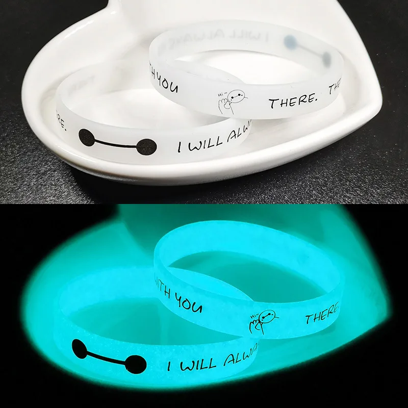

10pcs New Fashion Men Women Silicone Rubber Bracelet Green Blue Red White Purple Glow In The Dark