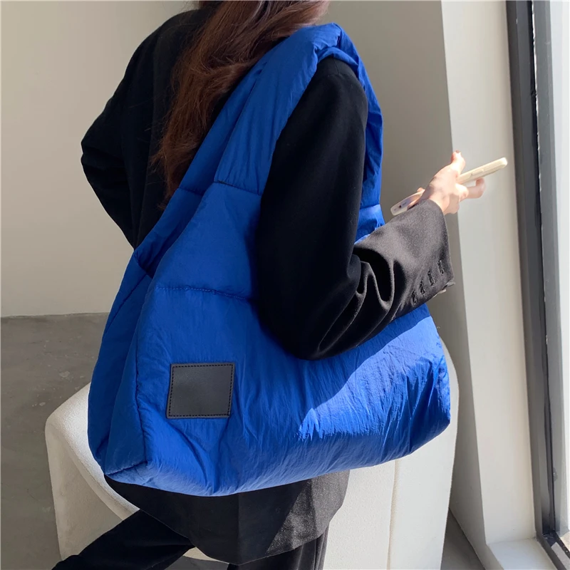

Designer Down Cotton Shoulder Crossbody Bags for Women Fluffy Textures Handbags Fashion Messenger Bag Lady Shopper Purses 2022