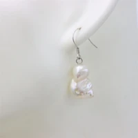 zfsilver trendy natural freshwater pearl irregular baroque earrings 925 silver eardrop ear hook for women jewelry accessories