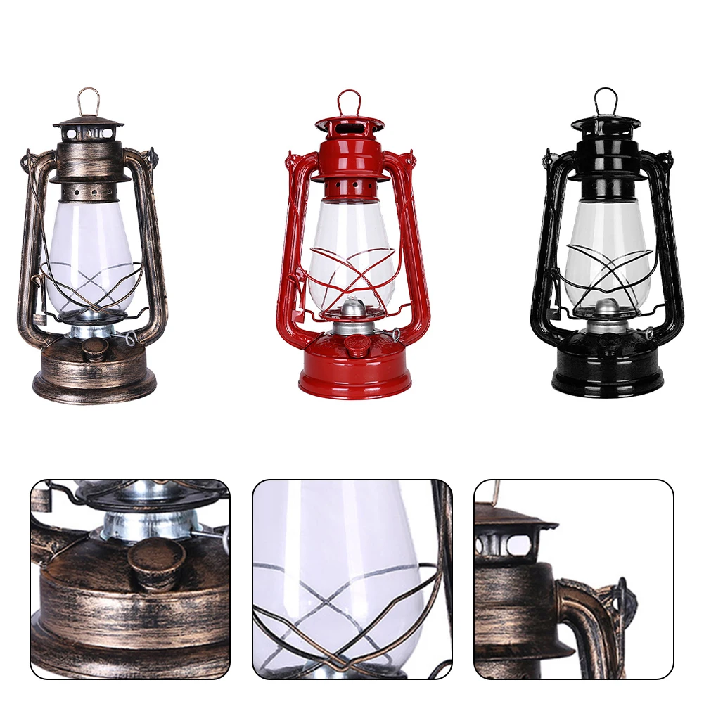 

255 Vintage Lantern Retro Kerosene Lamp Camp Decorative Atmosphere Lighting Metal Light Outdoor Camping Hiking Accessories