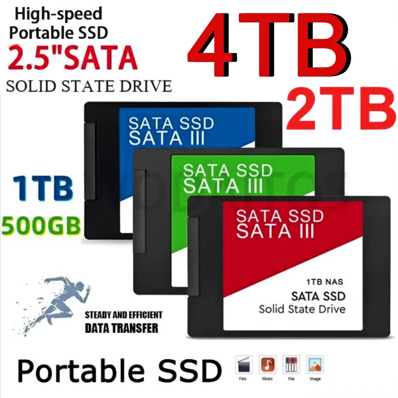 

Высокоскоростной Внутренний твердотельный жесткий диск 4 ТБ SSD 2,5 дюйма 2 ТБ Sata III жесткий диск для ноутбука Micco компьютера настольного компьютера Оригинал 2023