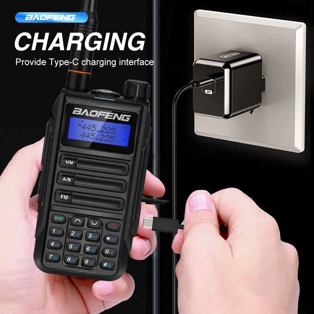 Baofeng UV16R Plus High Power Walkie Talkie IP68 Upgraded Of UV-9R Plus UV-82 UV-5R Waterproof 50KM 5800mAh Dual Band Ham Radio