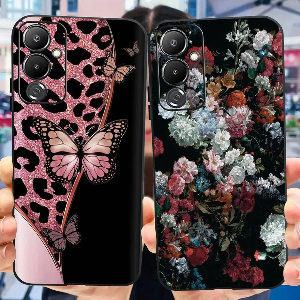 Мягкий черный силиконовый бампер для Tecno Pova 4 / Pro Чехол Back Cover Skull Dragon Cool Style