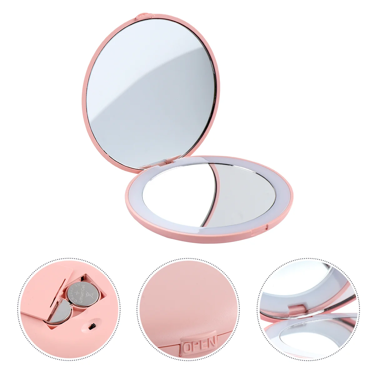 

Travel Makeup Mirror With Light 10 Times Magnifying Makeup Mirror Pocket Glass LED Mini Lighted Magnifier Shine Travel Abs