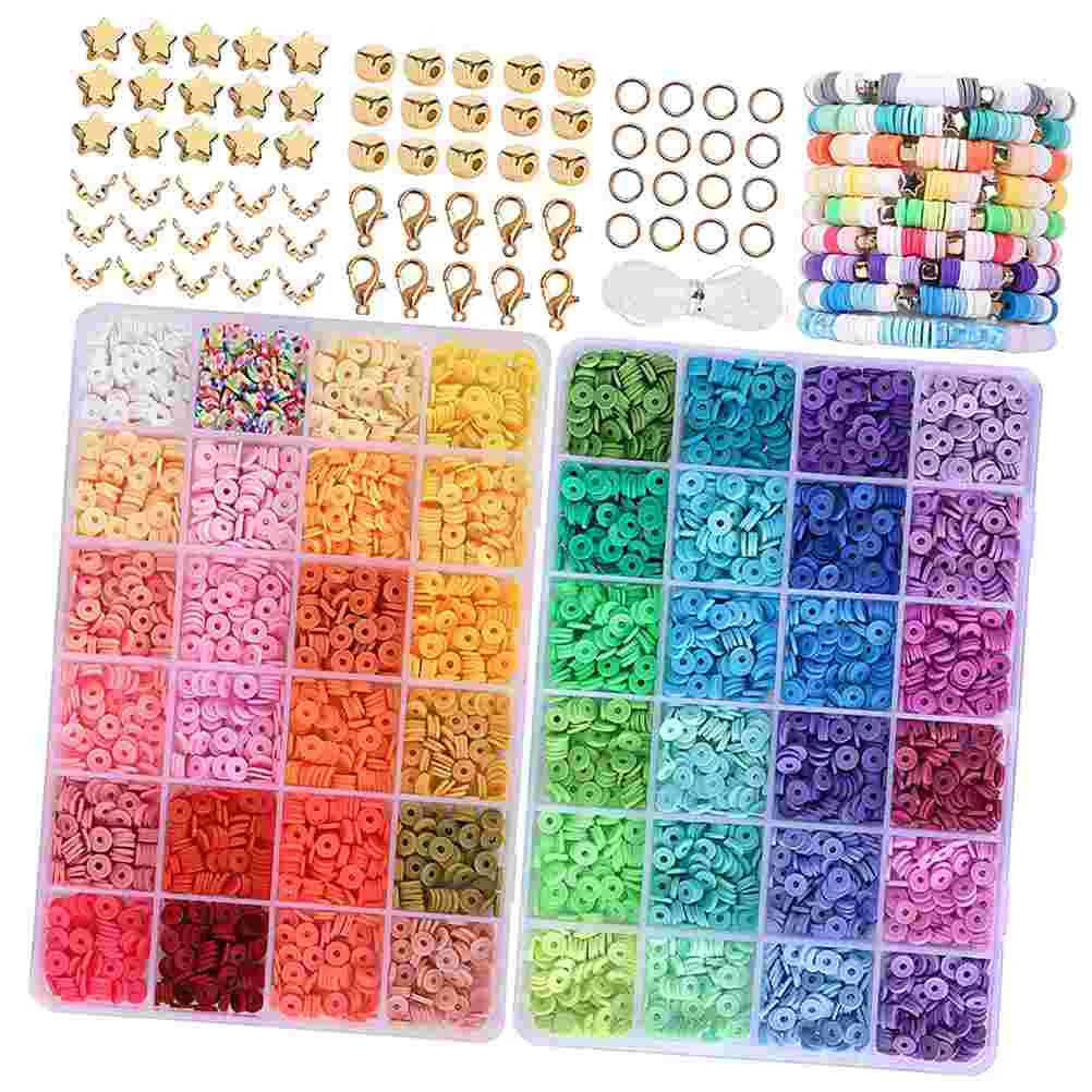 

1 Set of Clay Beads For Bracelets Making Aesthetic Polymer Clay Kit Flat Beads for Jewelries