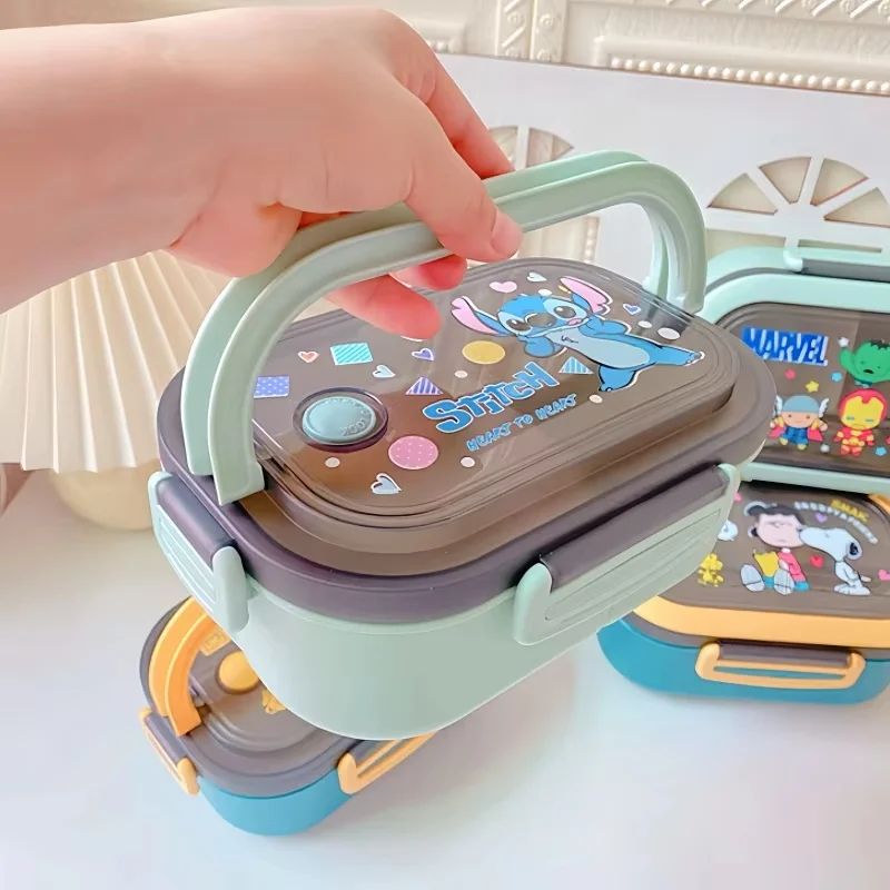 Оригинальный Портативный Ланч-бокс Disney Stitch с героями мультфильмов герметичный