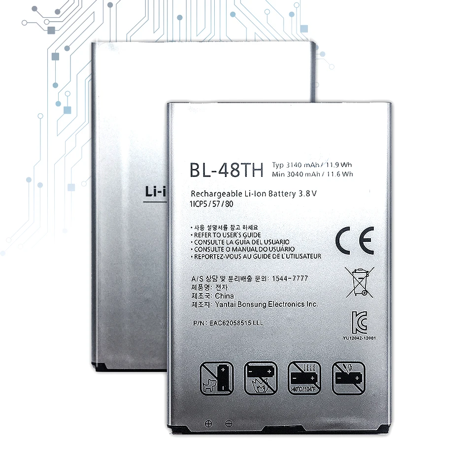 

Аккумулятор на 3140 мА · ч для LG E940 E977 BL-48TH Optimus G Pro / pro lite D686 E980 E985 E986, литий-полимерный аккумулятор