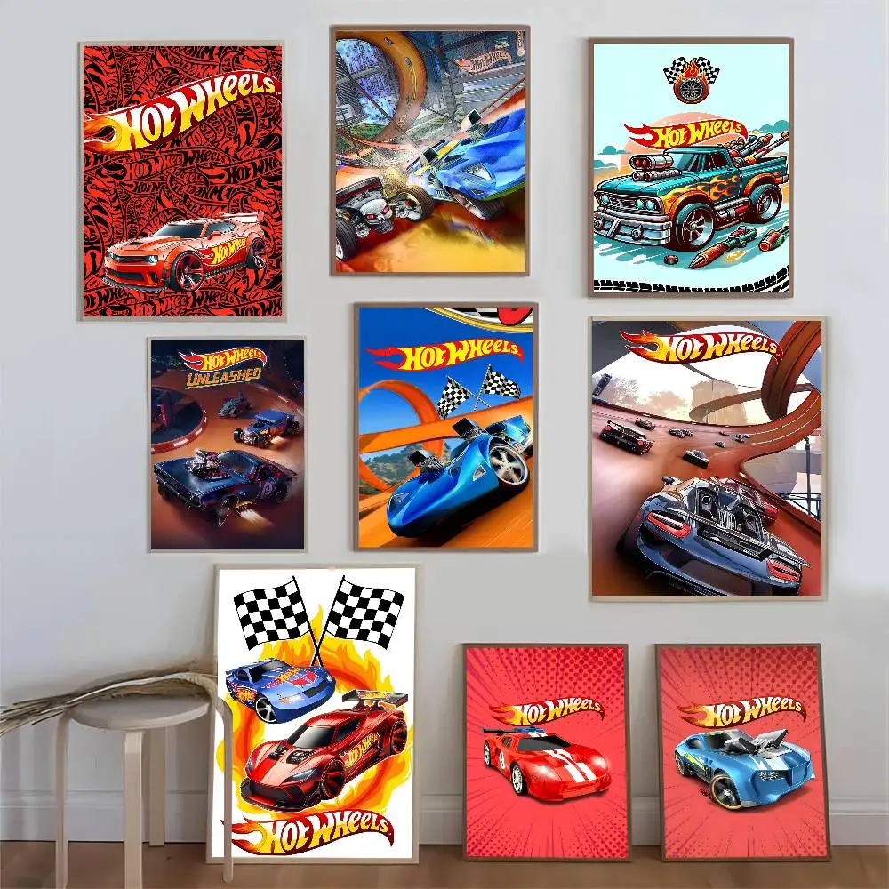 Фото Автомобильная игра Hot W-Wheels U-Unleashed белая бумага плакат водостойкая бумажная наклейка кофейня бар эстетическое искусство настенная живопись №4