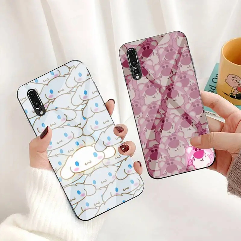 

Glowing Cinnamonroll Pig Phone Case For Huawei P30 P20 P10 Lite Honor 7A 8X 9 10 Mate 20 Pro Tempered Glass