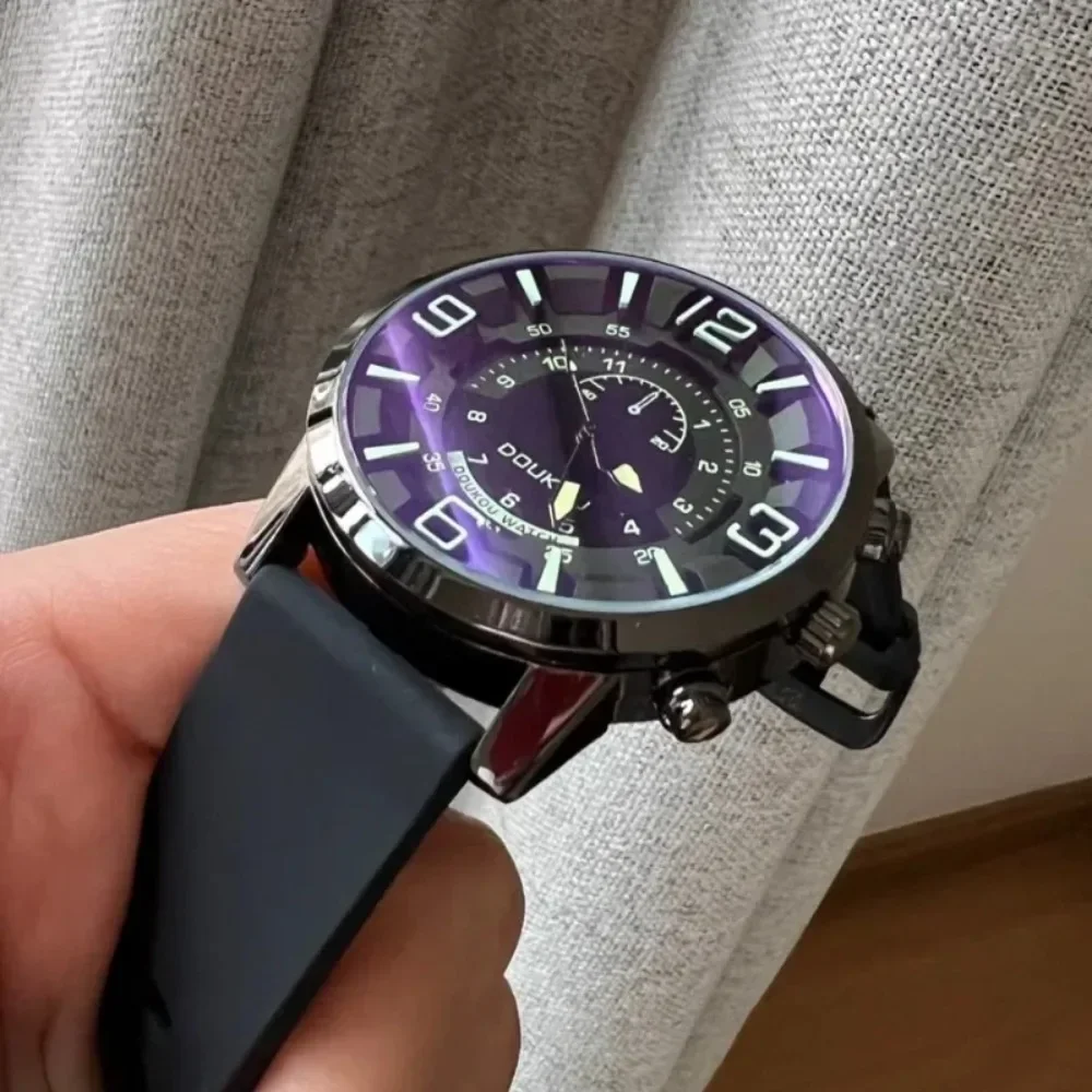 Часы унисекс с большим циферблатом для мужчин и женщин синий свет стеклянный